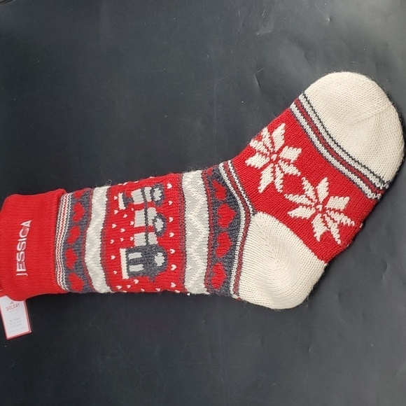 NEW JESSICA Christmas Stocking Pottery Barn Holiday Wool Blend - Picture 1 of 9